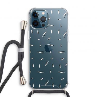 Hipster stripes: iPhone 12 Pro Transparant Hoesje met koord