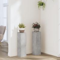VidaXL Plantenstandaards 2 st 17x17x60 cm bewerkt hout betongrijs - thumbnail