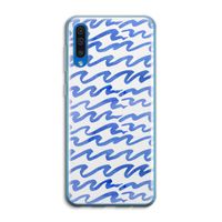 Blauwe golven: Samsung Galaxy A50 Transparant Hoesje