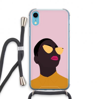 Yellow glasses: iPhone XR Transparant Hoesje met koord