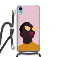 Yellow glasses: iPhone XR Transparant Hoesje met koord