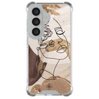 Samsung Galaxy S26 shockproof hoesje - Abstract gezicht bruin