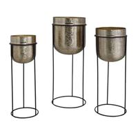 PTMD Brush Gold alu sheet round pot in iron frame SV3 - thumbnail