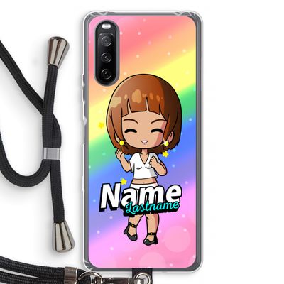 Chibi Maker vrouw: Sony Sony Xperia 10 III Transparant Hoesje met koord