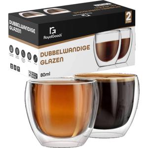 Kleine Dubbelwandige Glazen - 80 ml – Set van 2 - Espresso Glazen - Kleine Glazen