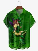 St Patricks Day Chest Pocket Short Sleeve Casual Shirt