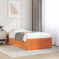 Bedframe zonder matras massief grenenhout wasbruin 100x200 cm - thumbnail