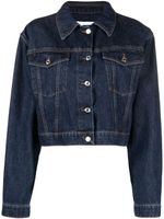 MSGM veste en jean à col italien - Bleu - thumbnail