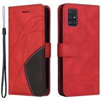 Bi-Color Series Samsung Galaxy A51 Wallet Case - Rood