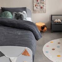 Dekbedovertrek Teddy Kids Antraciet Effen 140x200 Cm Verwarmend Fresh And Co - Dekbed-Discounter.nl