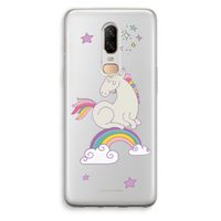 Regenboog eenhoorn: OnePlus 6 Transparant Hoesje