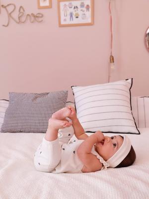 Babypakje salopet voor meisjes en haarband ecru