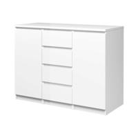 Leen Bakker - Dressoir Naia - Hoogglans - 90,7x120,6x50 Cm - MDF - Wit - 120.6x90.7x50 Cm
