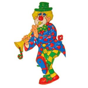 Carnaval wanddecoratie - clown - 70 cm - plastic - muurdecoratie - versiering