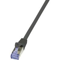 LogiLink CQ4083S RJ45 Netwerkkabel, patchkabel CAT 6A S/FTP 7.50 m Zwart Vergulde steekcontacten, Vlambestendig, Snagless 1 stuk(s) - thumbnail