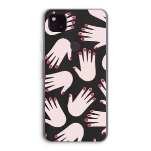 Hands pink: Google Pixel 4a 5G Transparant Hoesje