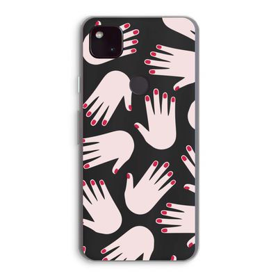 Hands pink: Google Pixel 4a 5G Transparant Hoesje