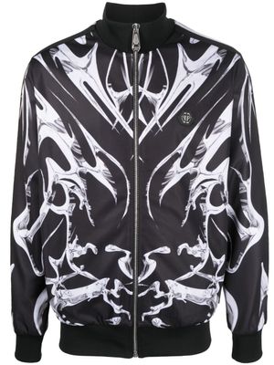 Philipp Plein veste zippée à imprimé graphique - Noir