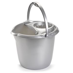 Zilver grijze dweilemmer/mopemmer 15 liter 38 x 34 cm   -