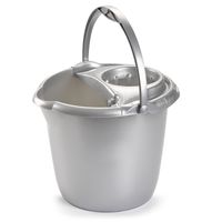 Zilver grijze dweilemmer/mopemmer 15 liter 38 x 34 cm   - - thumbnail