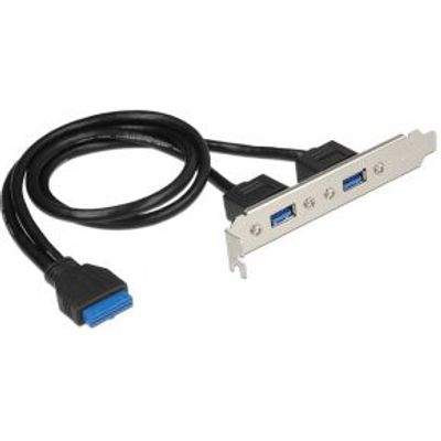 Delock 84836 19pins USB 3.0 moederbordconnector --> 2x USB 3.0 extern in bracket