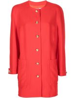 Valentino Garavani Pre-Owned manteau en laine à boutons gravés (années 1980) - Rouge