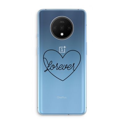 Forever heart black: OnePlus 7T Transparant Hoesje