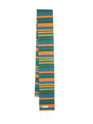 Marni écharpe colour block à franges - Vert