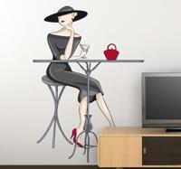 Sticker elegante dame cocktail