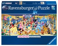 Ravensburger puzzel 1000 stukjes disney groepsfoto panorama - thumbnail