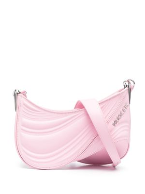 Mugler petit sac à bandoulière embossé Spiral Curve 01 - Rose