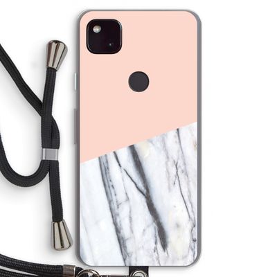 A touch of peach: Pixel 4a 5G Transparant Hoesje met koord