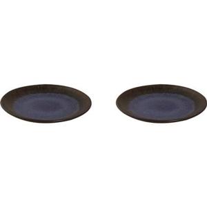 Palmer Bord Tama 22 cm Zwart Blauw Stoneware 2 stuks