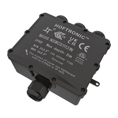 Lasdoos IP68 Waterdicht - 164x152x60mm - 4 ingangen - voor 2 en 3 aderige kabels (4-18mm) - Geschikt voor YMVK kabels