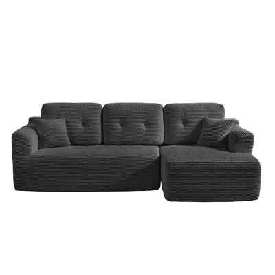 Modulaire Hoekbank Zonder Montage voor Comfortabele Woonkamer, leigrijs / rechts