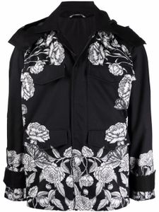 Valentino Garavani veste à imprimé Dark Blooming - Noir