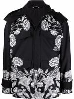 Valentino Garavani veste à imprimé Dark Blooming - Noir