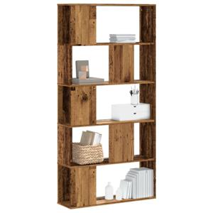 Boekenkast 5-laags 80,5x23,5x162,5 cm bewerkt hout oud hout