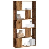 Boekenkast 5-laags 80,5x23,5x162,5 cm bewerkt hout oud hout