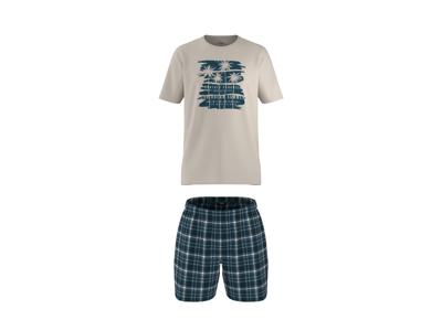 esmara Men Korte heren pyjama (Beige/blauw, L)