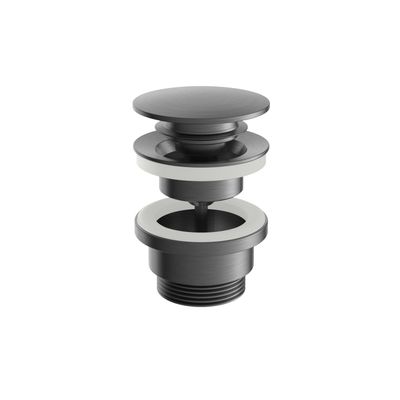 Hotbath Plug Archie Clickplug Schroef Rond Geborsteld Gunmetal PVD