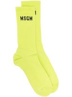 MSGM chaussettes à logo intarsia - Vert