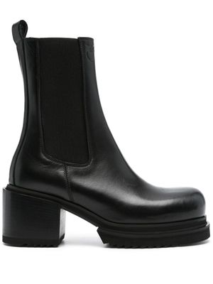 PINKO bottines en cuir à logo embossé 70 mm - Noir