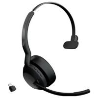 Jabra Evolve2 55 Link 380/390a MS Mono L On Ear headset Computer Bluetooth Mono Zwart Noise Cancelling, Ruisonderdrukking (microfoon) Headset, Mono
