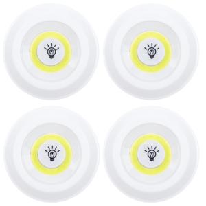 Kastlampen rond - set 4x - dimmer - LED lampen - wit - D9 cm - zelfklevend