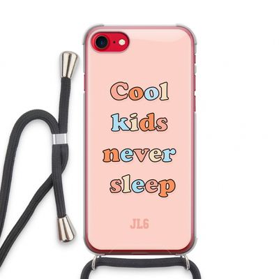 Cool Kids Never Sleep: iPhone SE 2020 Transparant Hoesje met koord