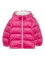 Moncler Enfant veste à effet de velours - Rose