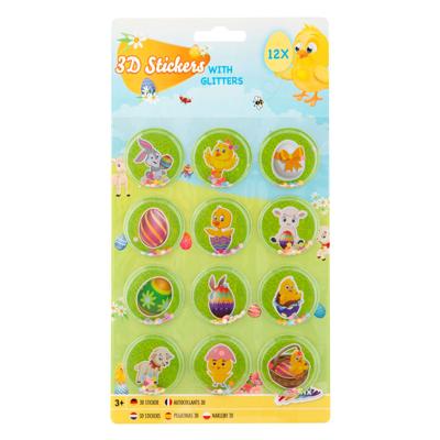 Creative Craft Group 3d-paasstickers met glitter, 12st.