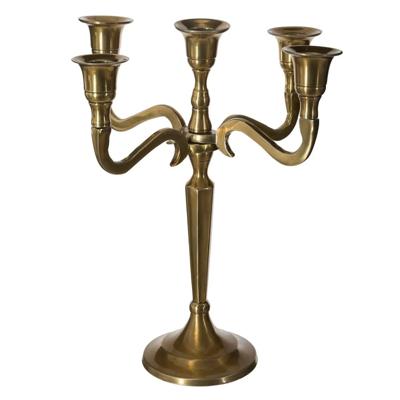 Atmosphera kaarsen kandelaar Baroque - met 5 armen - metaal - dinerkaarsen - goud - 22 x 28 cm