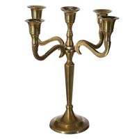 Atmosphera kaarsen kandelaar Baroque - met 5 armen - metaal - dinerkaarsen - goud - 22 x 28 cm
